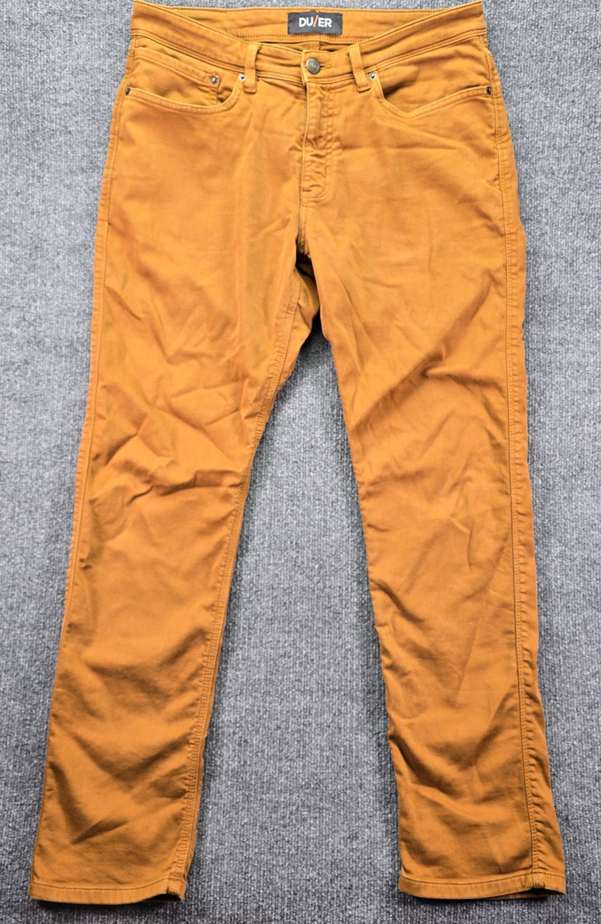 DU/ER Pants Mens 33x32 Brown N2X No Sweat Relaxed Taper Performance Stretch